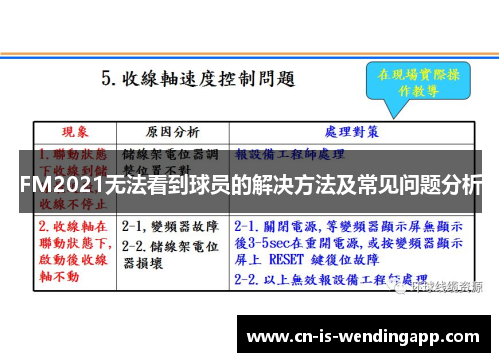 FM2021无法看到球员的解决方法及常见问题分析