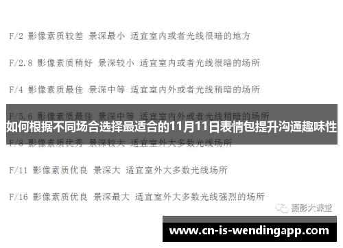 如何根据不同场合选择最适合的11月11日表情包提升沟通趣味性