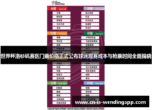 世界杯洛杉矶赛区门票价格正式公布球迷观赛成本与抢票时间全面揭晓